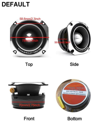 2 Pcs 3 inch Car Speakers Titanium Tweeter Max. Power 800W Full Range Frequency Automotive 1 Set Stereo CHINA Tweeters