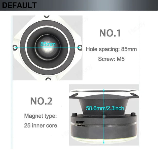 Hirucy 3 Inch Car Speakers Titanium Power 800W Range Frequency Pair CHINA Tweeters
