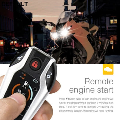 2 way Motorcycle Anti-theft Security Alarm System Scooter Burglary Vibration Remote Engine Start 5meter Auto-lock V208