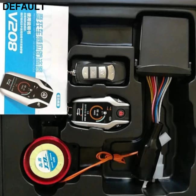 2 way Motorcycle Anti-theft Security Alarm System Scooter Burglary Vibration Remote Engine Start 5meter Auto-lock V208