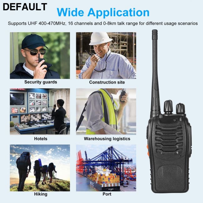 2 x Baofeng BF-888S Walkie Talkies Two Way Radio UHF 16CH 400-470MHZ Long Range Black Portable Radios Best Selling