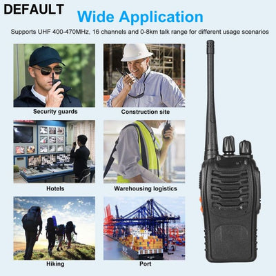 2 x Baofeng BF-888S Walkie Talkies Two Way Radio UHF 16CH 400-470MHZ Long Range Black Portable Radios Best Selling