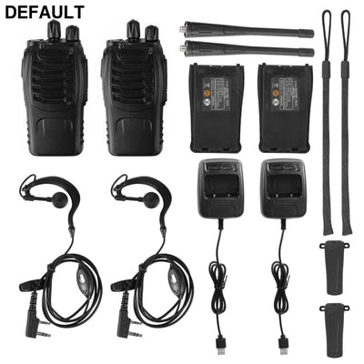 2 x Baofeng BF-888S Walkie Talkies Two Way Radio UHF 16CH 400-470MHZ Long Range Black Portable Radios Best Selling