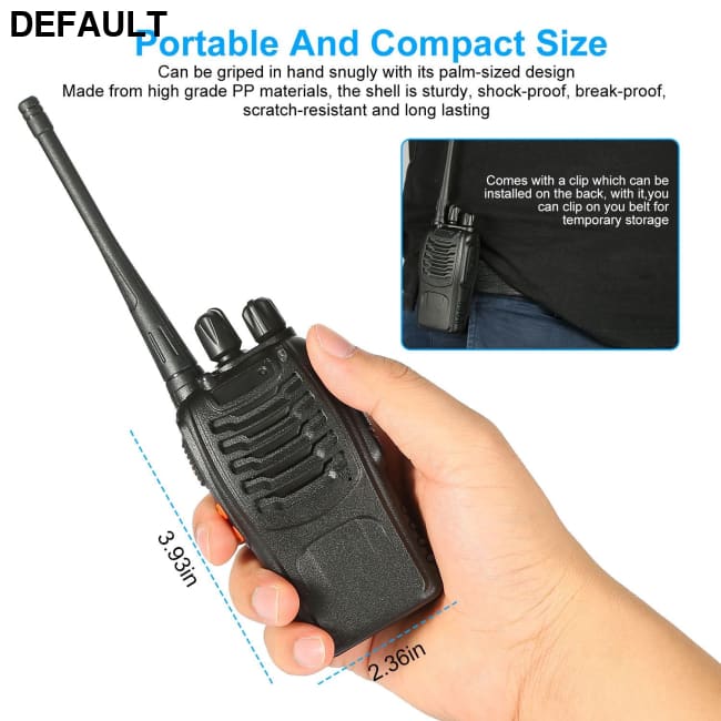 2 x Baofeng BF-888S Walkie Talkies Two Way Radio UHF 16CH 400-470MHZ Long Range Black Portable Radios Best Selling