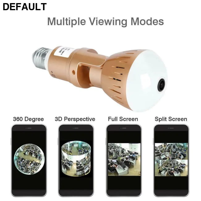 200W Camera Bulb 2MP HD Wireless 360 Degrees Panoramic Light Gold Add 64G Card Home Security Surveillance Cameras
