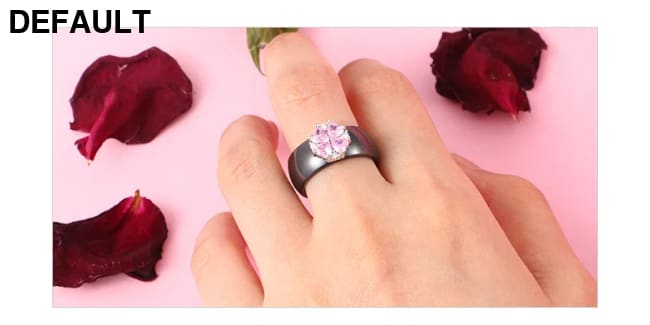 2019 New Wedding Rings Fashion Pink Flower Cubic Zirconia Engagement Ceramic Ring Jewelry For Women S925 Sterling