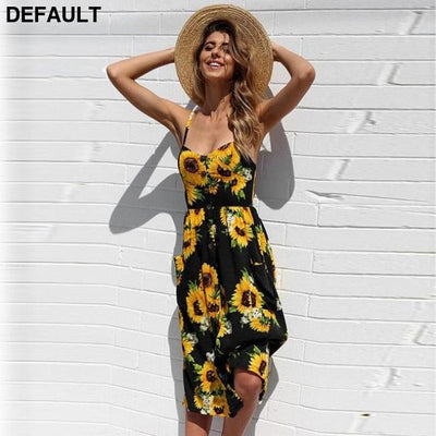 2019 New Women Print Floral Stripe Long dress Sexy V-Neck Sleevele Button Beach Casual Boho Midi Dress Plus Size 3XL
