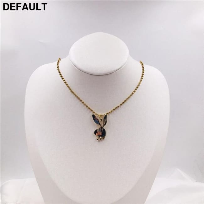 2020 new Women Fashion Cute Long Ear Bunny Pendant Necklaces Charm Playboy Necklace Party Jewelry Collier Femme 50cm