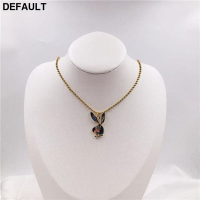 2020 new Women Fashion Cute Long Ear Bunny Pendant Necklaces Charm Playboy Necklace Party Jewelry Collier Femme 50cm