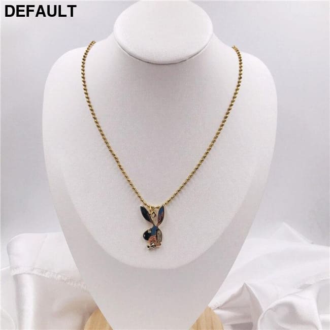 2020 new Women Fashion Cute Long Ear Bunny Pendant Necklaces Charm Playboy Necklace Party Jewelry Collier Femme 60cm