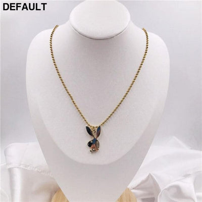 2020 new Women Fashion Cute Long Ear Bunny Pendant Necklaces Charm Playboy Necklace Party Jewelry Collier Femme 60cm