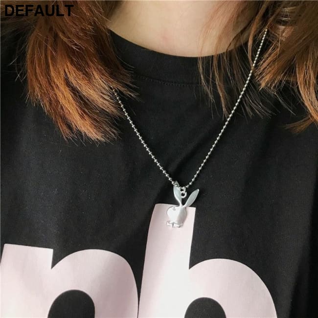 2020 new Women Fashion Cute Long Ear Bunny Pendant Necklaces Charm Playboy Necklace Party Jewelry Collier Femme Men