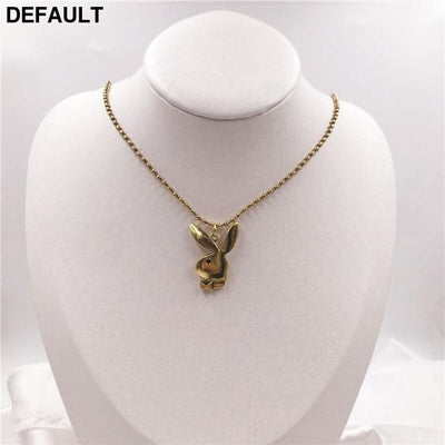 2020 new Women Fashion Cute Long Ear Bunny Pendant Necklaces Charm Playboy Necklace Party Jewelry Collier Femme Men