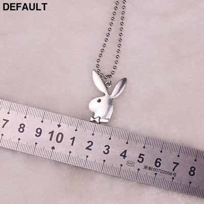 2020 new Women Fashion Cute Long Ear Bunny Pendant Necklaces Charm Playboy Necklace Party Jewelry Collier Femme silver