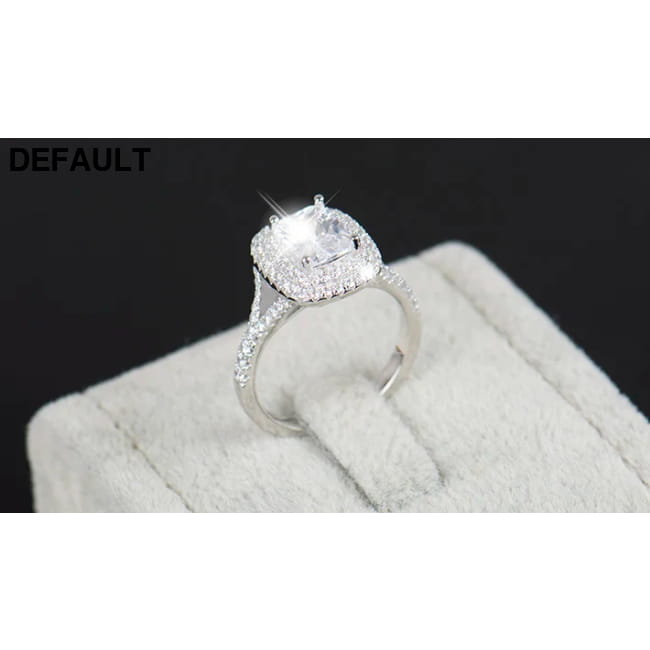 R&J Brand Bridal 925 Sterling Silver Ring Cake Engagement Jewelry Wedding Rings