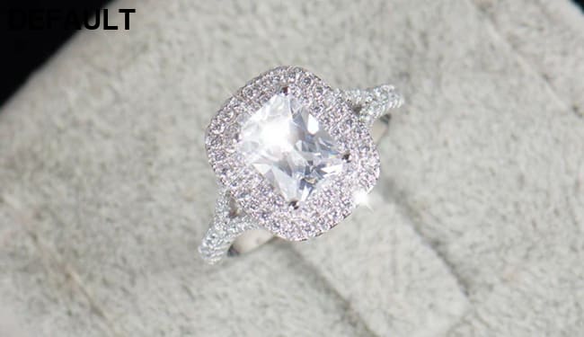2021 Top quality R&J Brand Bridal 100% Solid 925 Sterling Silver Ring Cake Engagement Wedding Fine rings Jewelry