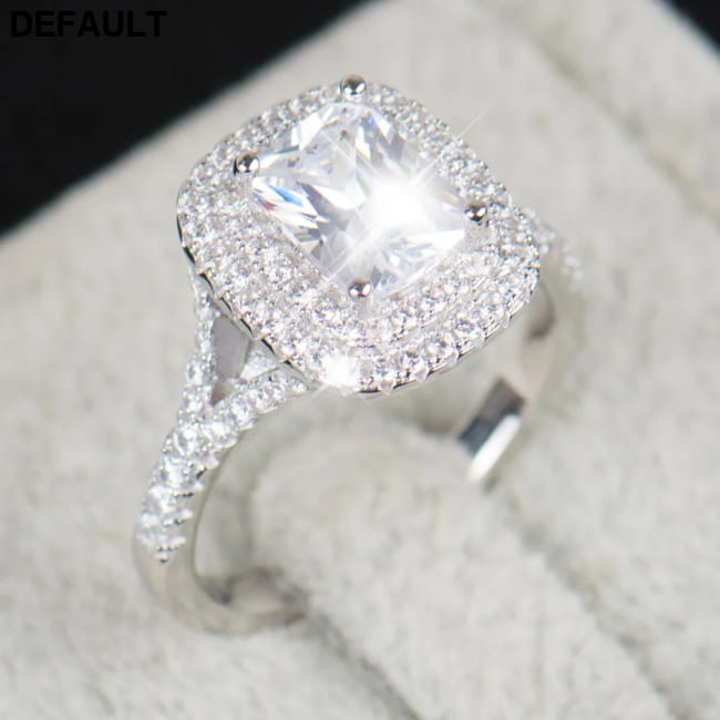 R&J Brand Bridal 925 Sterling Silver Ring Cake Engagement Jewelry Wedding Rings