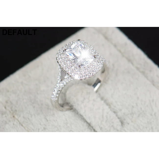 R&J Brand Bridal 925 Sterling Silver Ring Cake Engagement Jewelry Wedding Rings