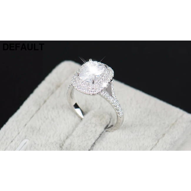 R&J Brand Bridal 925 Sterling Silver Ring Cake Engagement Jewelry Wedding Rings