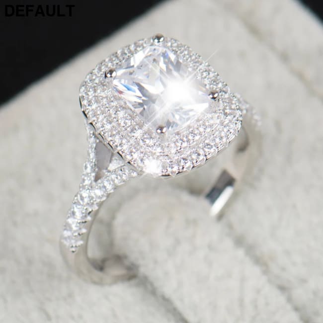 2021 Top quality R&J Brand Bridal 100% Solid 925 Sterling Silver Ring Cake Engagement Wedding Fine rings Jewelry