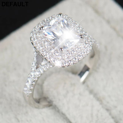 2021 Top quality R&J Brand Bridal 100% Solid 925 Sterling Silver Ring Cake Engagement Wedding Fine rings Jewelry