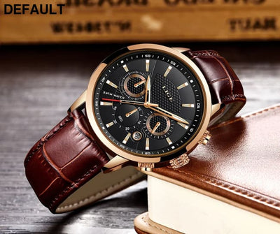 2023 New Mens Watches LIGE Top Brand Leather Chronograph Waterproof Sport Automatic Date Quartz Watch For Men Relogio