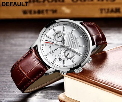 2023 New Mens Watches LIGE Top Brand Leather Chronograph Waterproof Sport Automatic Date Quartz Watch For Men Relogio