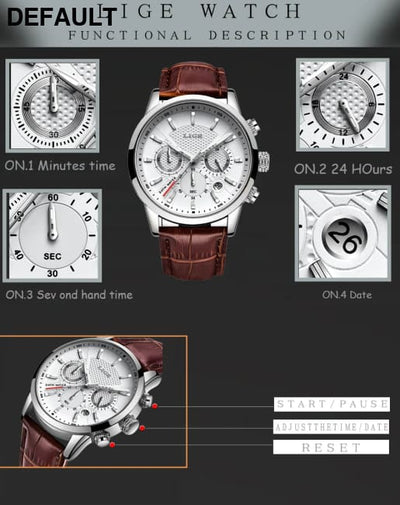 2023 New Mens Watches LIGE Top Brand Leather Chronograph Waterproof Sport Automatic Date Quartz Watch For Men Relogio