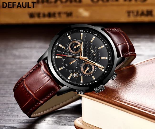 2023 New Mens Watches LIGE Top Brand Leather Chronograph Waterproof Sport Automatic Date Quartz Watch For Men Relogio