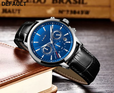 2023 New Mens Watches LIGE Top Brand Leather Chronograph Waterproof Sport Automatic Date Quartz Watch For Men Relogio