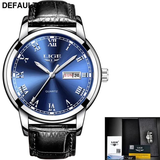 2023 New Mens Watches LIGE Top Brand Leather Chronograph Waterproof Sport Automatic Date Quartz Watch For Men Relogio