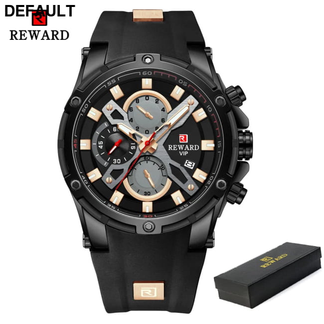REWARD Luxury Brand Chronograph Sport Watch Quartz for Men Black 1 / CHINA Watches