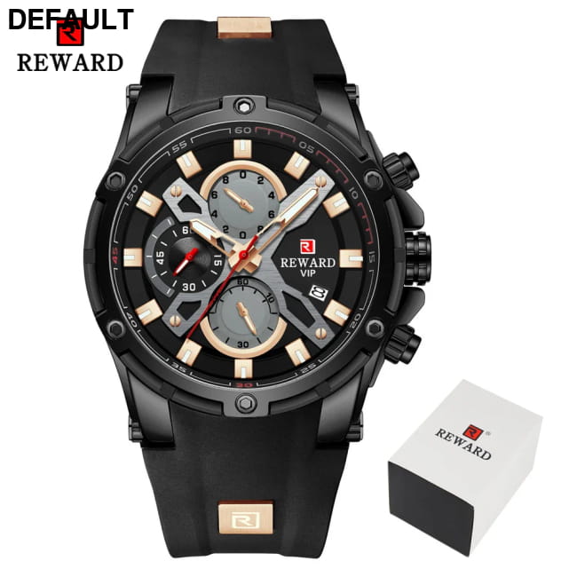 REWARD Luxury Brand Chronograph Sport Watch Quartz for Men Black / CHINA Watches