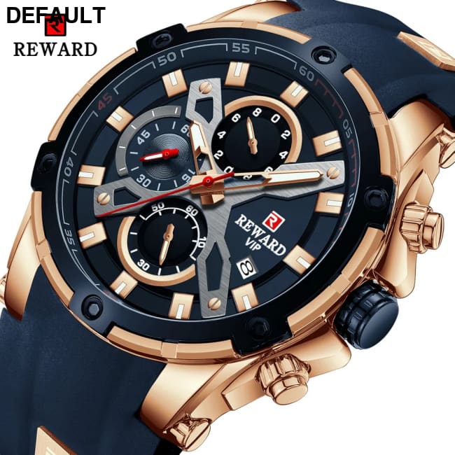 2023 New REWARD Mens Watches Blue Waterproof Top Luxury Brand Chronograph Sport Watch Quartz For Men Wristwatch