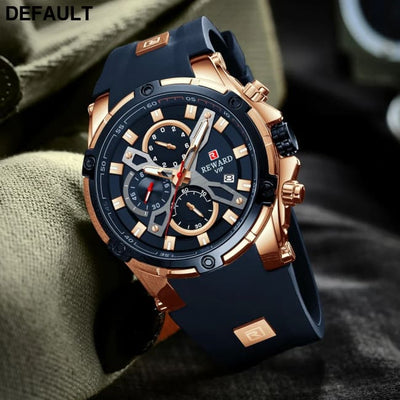 2023 New REWARD Mens Watches Blue Waterproof Top Luxury Brand Chronograph Sport Watch Quartz For Men Wristwatch
