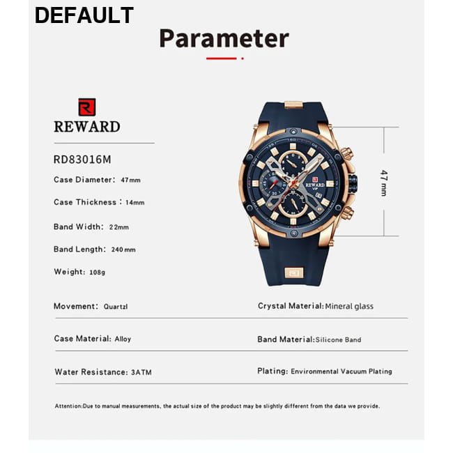 REWARD Luxury Brand Chronograph Sport Watch Quartz for Men Watches