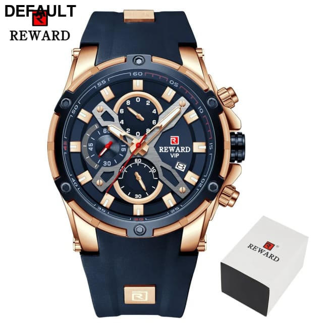 2023 New REWARD Mens Watches Blue Waterproof Top Luxury Brand Chronograph Sport Watch Quartz For Men Wristwatch
