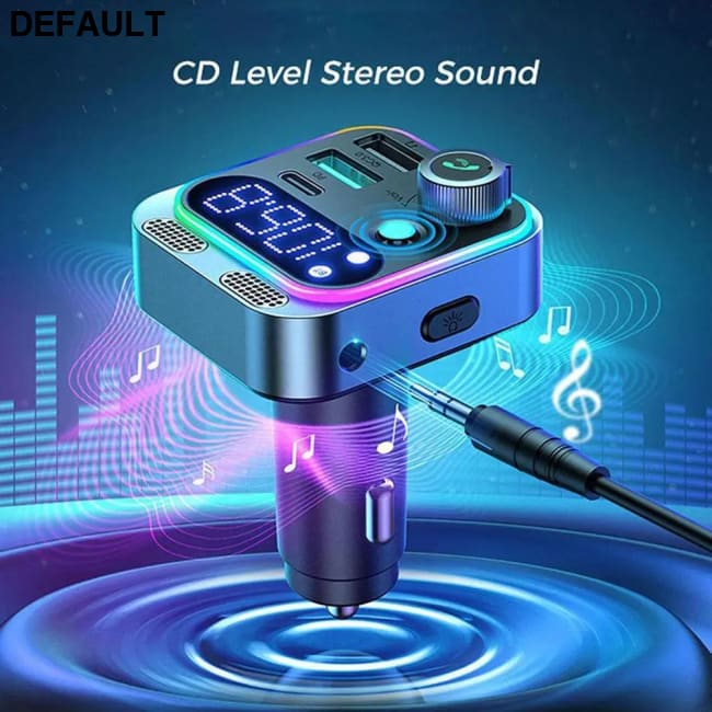 2024 Bluetooth 5.3 FM Transmitter for Car Stronger Dual Mics Deep Bass Sound 48W PD&QC3.0 Charger Adapter Black
