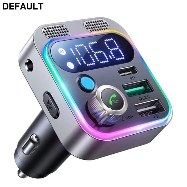2024 Bluetooth 5.3 FM Transmitter for Car Stronger Dual Mics Deep Bass Sound 48W PD&QC3.0 Charger Adapter Black