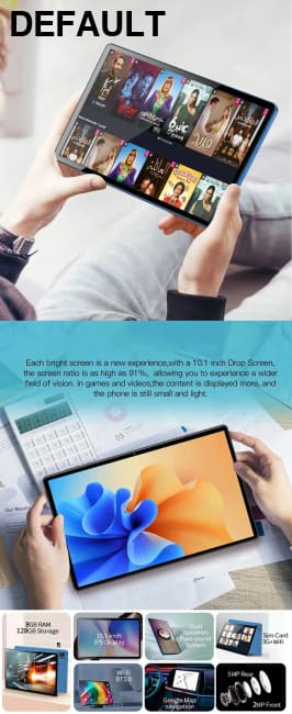 2024 Top selling 10.1-inch Tablet with 4GB RAM 64GB ROM Android 11 System Song Player Global Version 5000 mAh Tablets