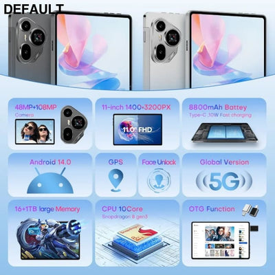 2025 Global Version Original Tablets Pad 7 Ultra Android 14 16GB + 1T 8800mAh Tablet PC WiFi GPS 11inch HD 4K 5G Dual