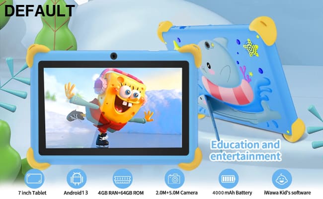 2025 New 7 Inch Cartoon Pattern Kids’ tablets Quad Core 4GB RAM 64GB ROM 5G WiFi Learning Education Games Tablet