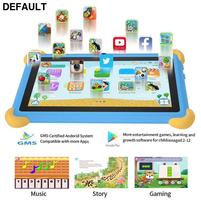 2025 New 7 Inch Cartoon Pattern Kids’ tablets Quad Core 4GB RAM 64GB ROM 5G WiFi Learning Education Games Tablet