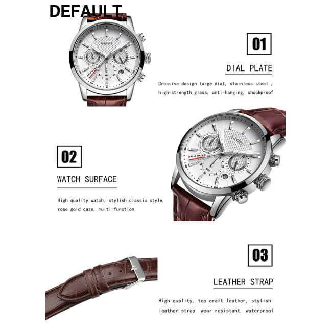 2025 New Mens Watches LIGE Top Brand Luxury Leather Casual Men Sport