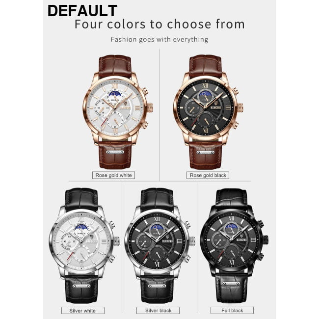 2025 New Mens Watches LIGE Top Brand Luxury Leather Casual Men Sport