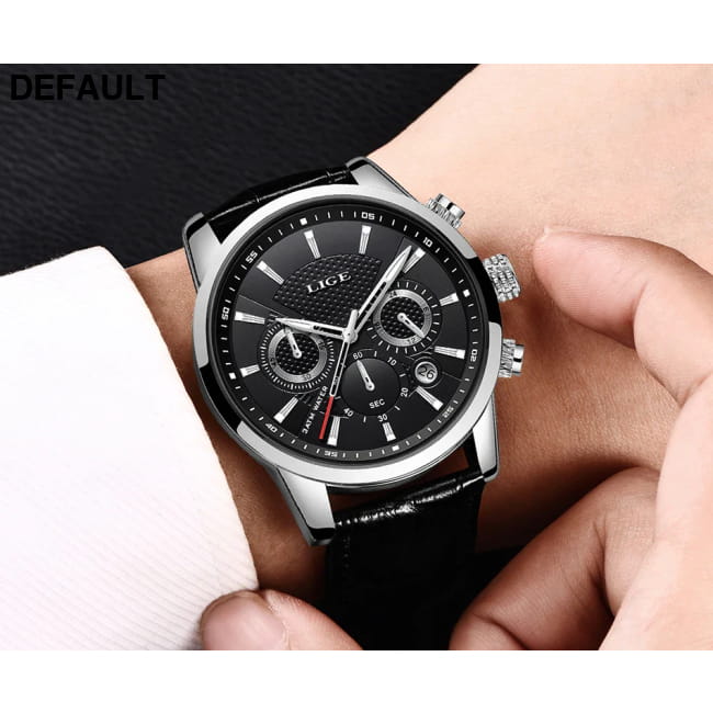 2025 New Mens Watches LIGE Top Brand Luxury Leather Casual Men Sport