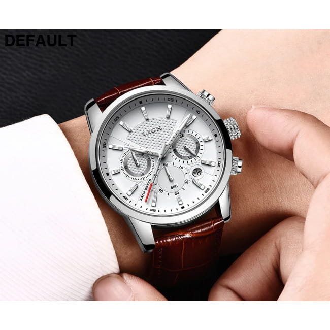 2025 New Mens Watches LIGE Top Brand Luxury Leather Casual Men Sport