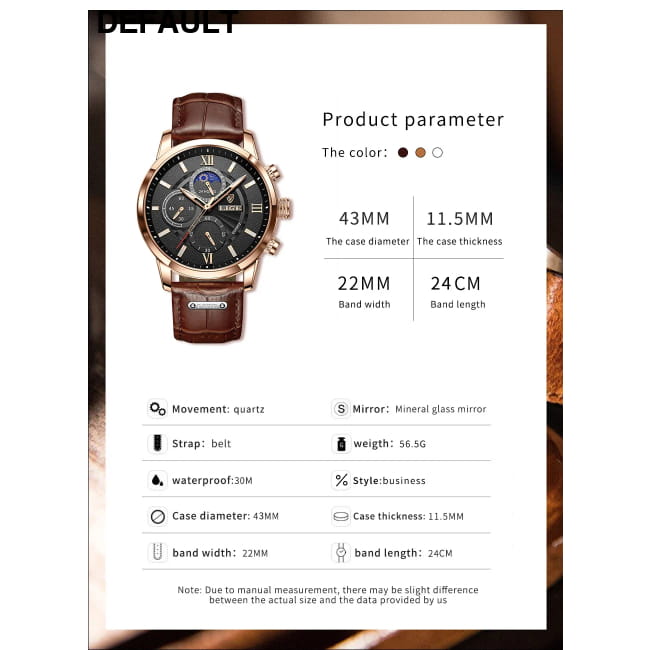 2025 New Mens Watches LIGE Top Brand Luxury Leather Casual Men Sport