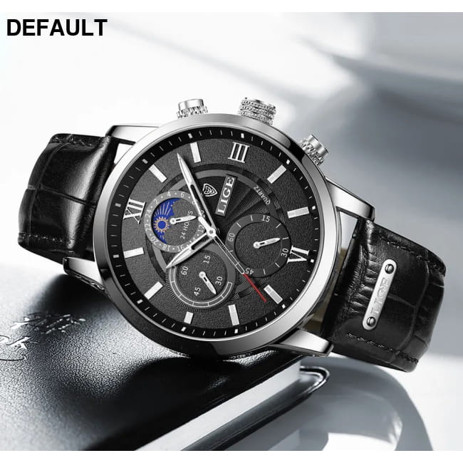 2025 New Mens Watches LIGE Top Brand Luxury Leather Casual Men Sport