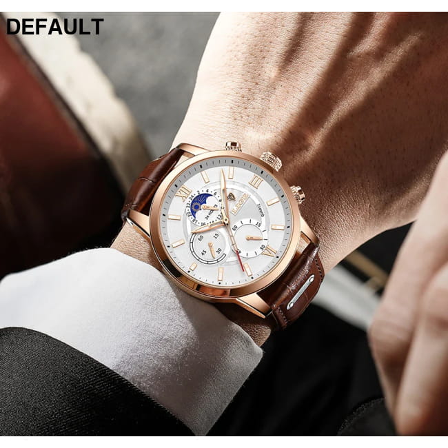 2025 New Mens Watches LIGE Top Brand Luxury Leather Casual Men Sport